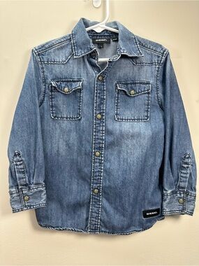 Diesel Blue Washed Denim Shirt, Pearl Snaps, 4